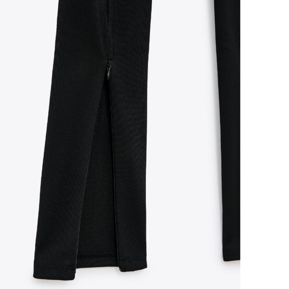 ZARA | Ribbed Leggings with Slits - Picture 9 of 9